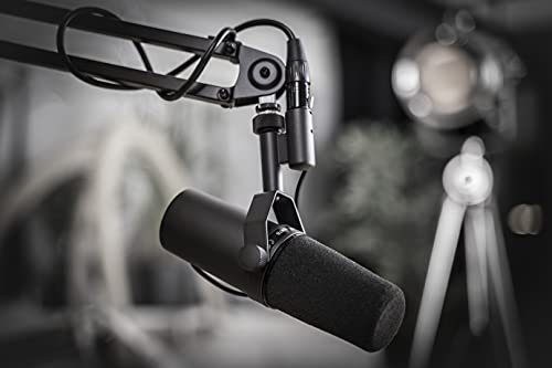 Shure SM7B Microphone - Vocal Dynamic Studio Mic for Broadcast, Podcast, Recording, Gaming & Streaming, XLR, Rugged Construction, Detachable Windscreen, Smooth Sound, Warm Vocals, Wide-Range Frequency