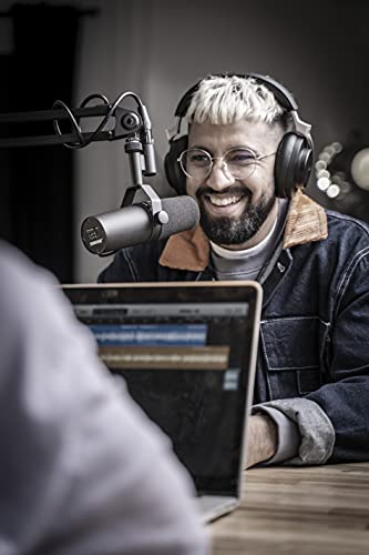 Shure SM7B Microphone - Vocal Dynamic Studio Mic for Broadcast, Podcast, Recording, Gaming & Streaming, XLR, Rugged Construction, Detachable Windscreen, Smooth Sound, Warm Vocals, Wide-Range Frequency